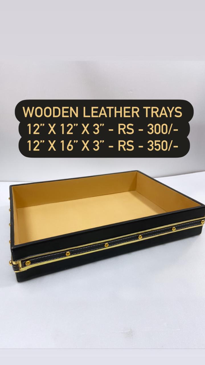 Wooden Leather Tray