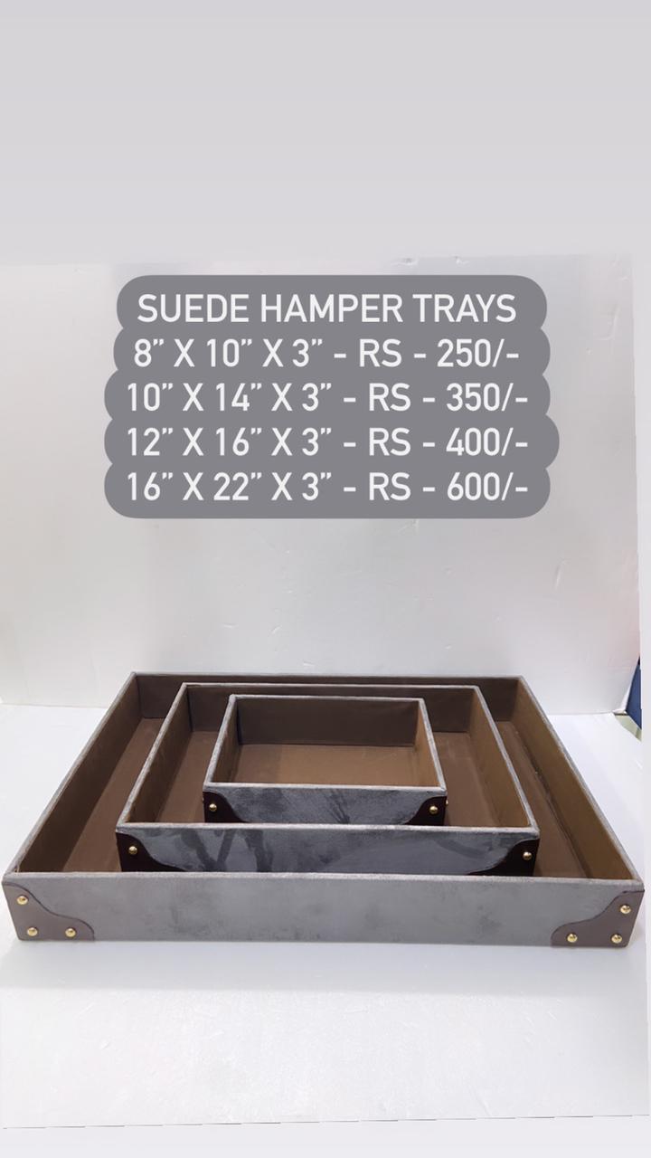 Suede Hamper Trays