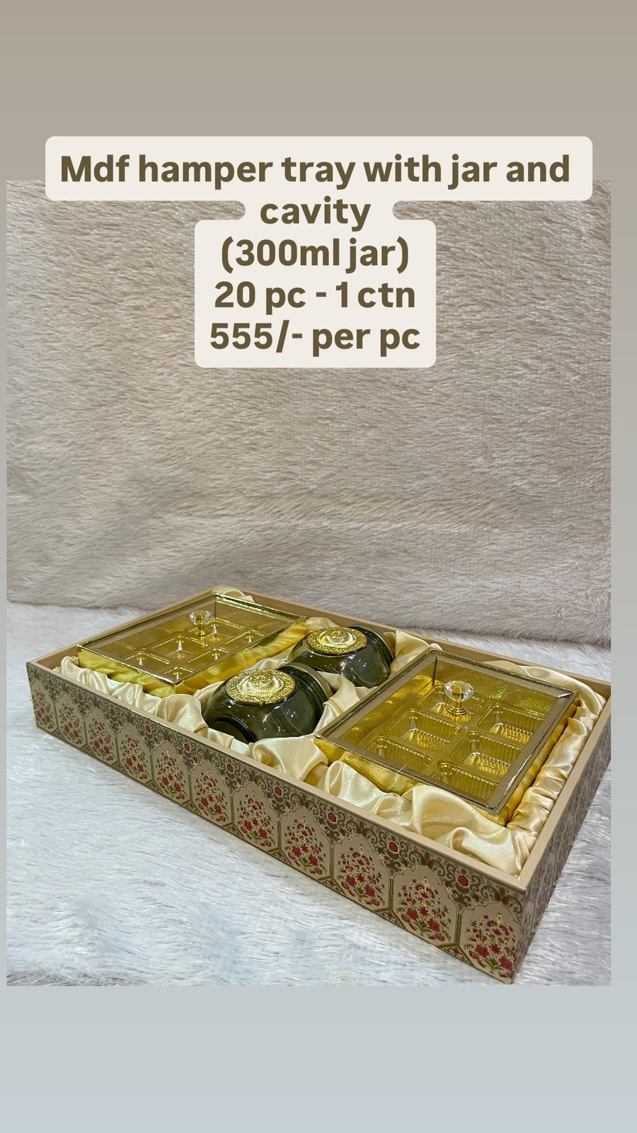 MDF Hamper Tray with Jars