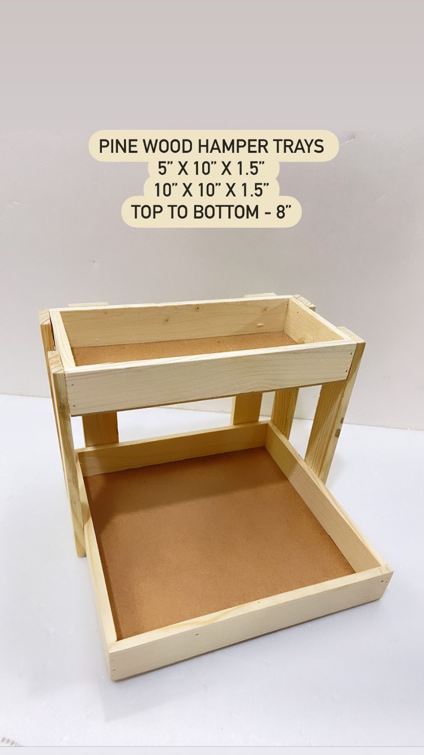 Pine Wood Hamper Trays