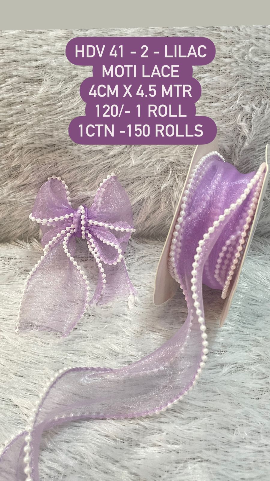 Lilac Moti Lace Roll
