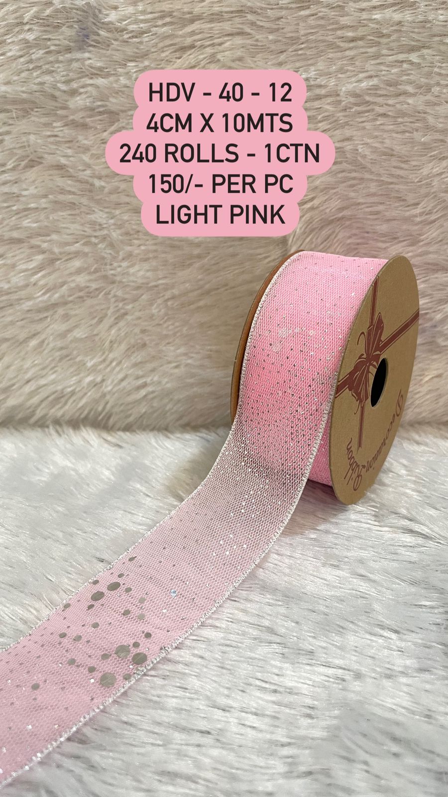Light Pink Glitter Ribbon
