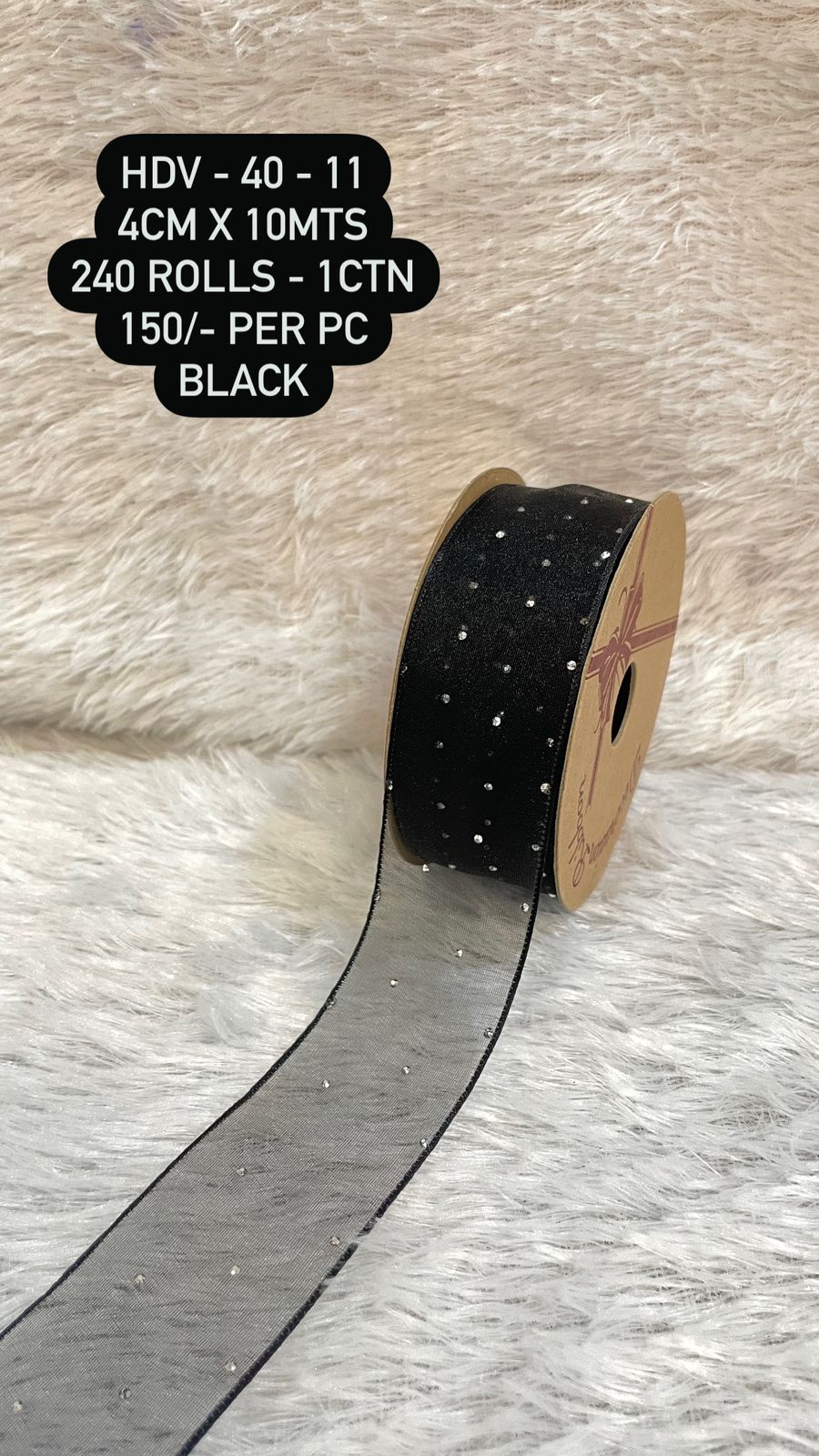 Black Decorative Ribbon Roll
