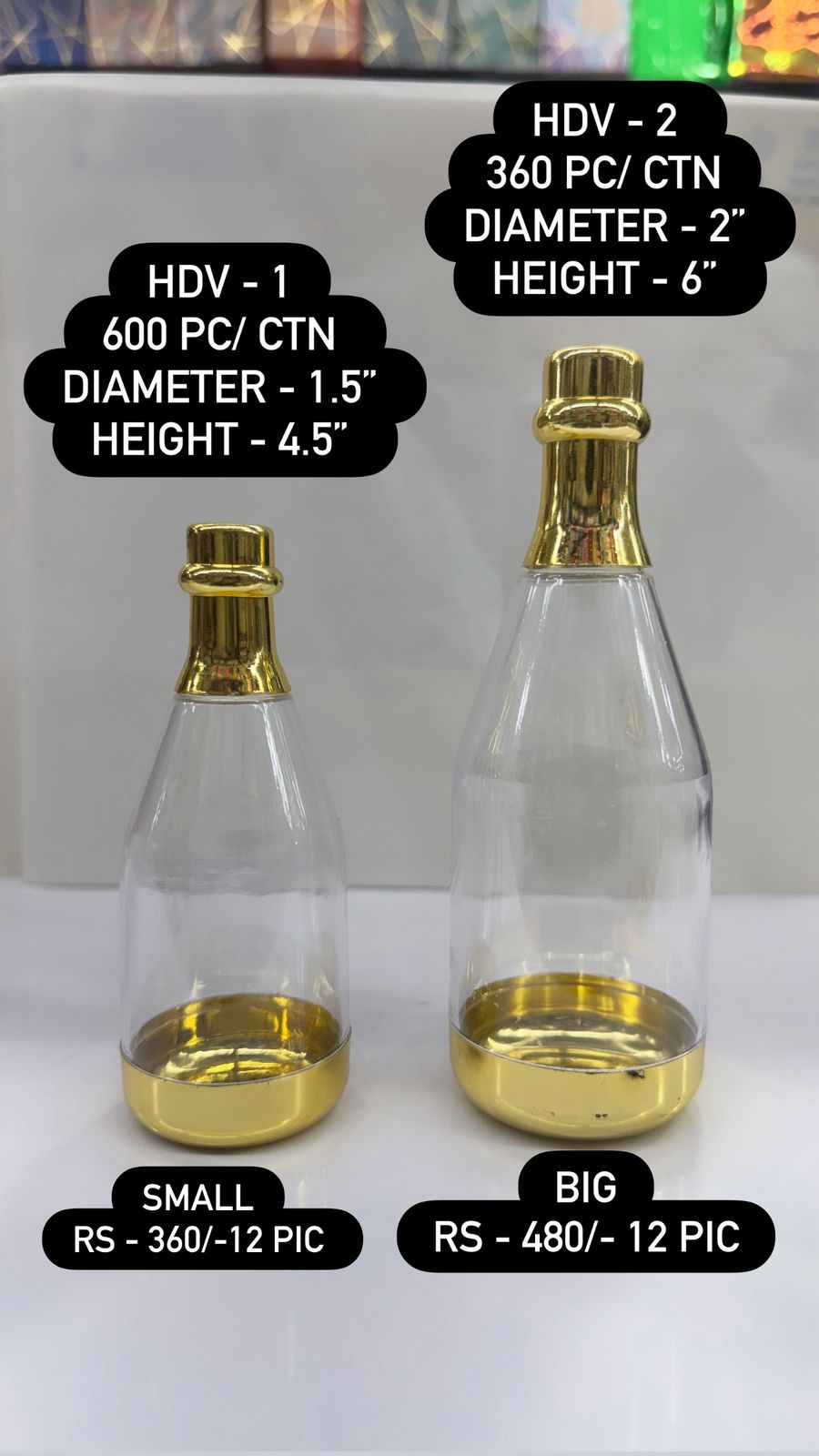 Gold Base Decorative Bottles