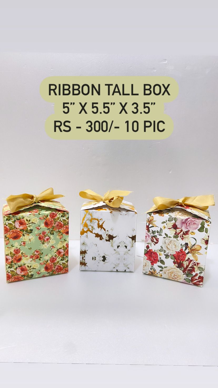 Ribbon Tall Gift Box