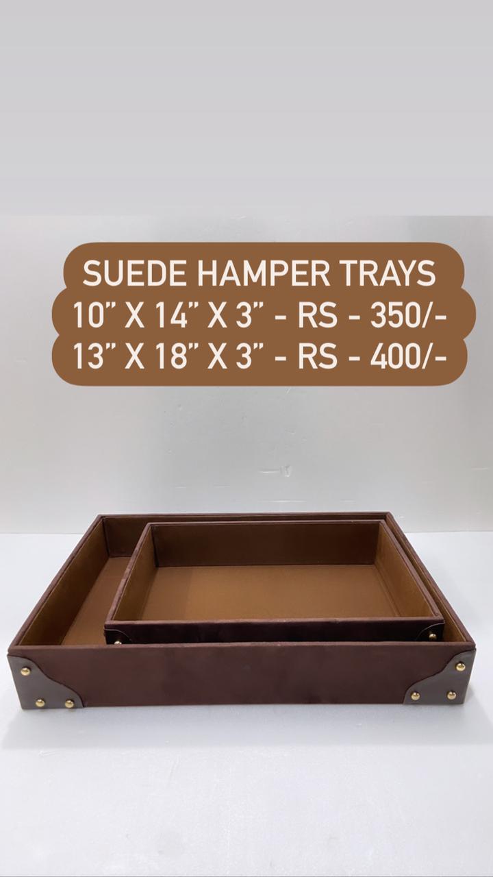 Suede Hamper Tray Set