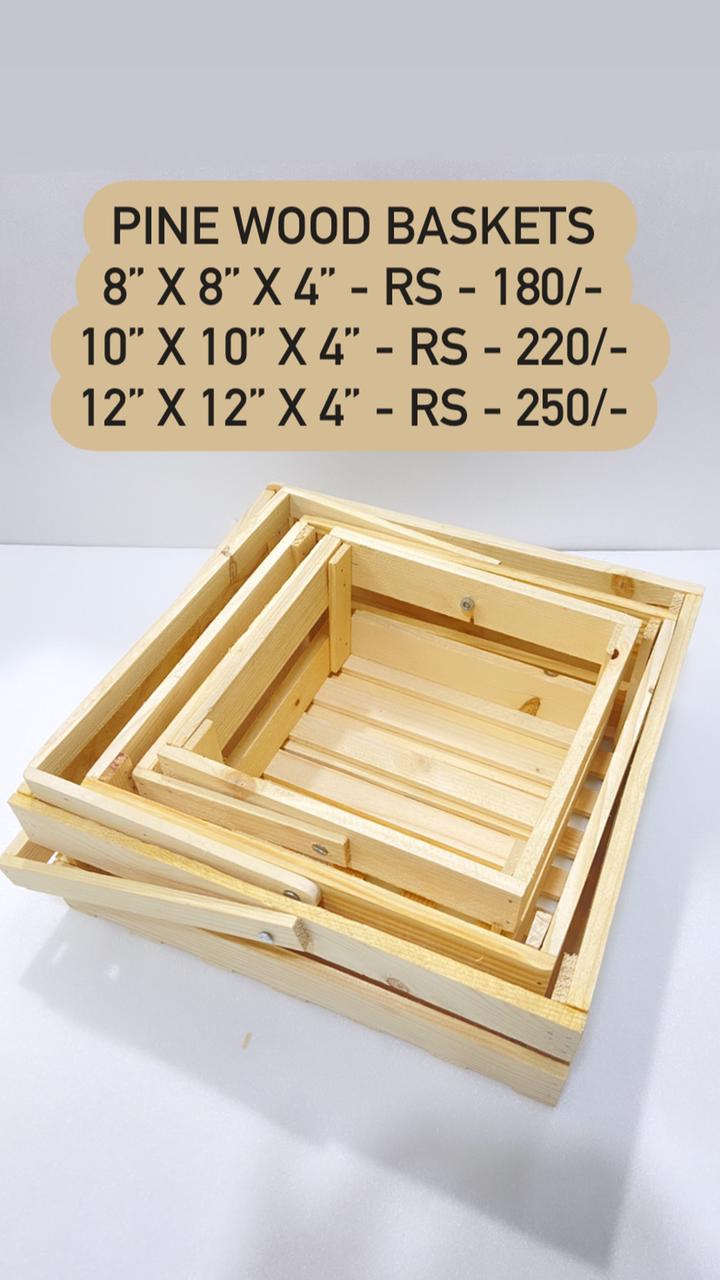 Pine Wood Basket (Medium)