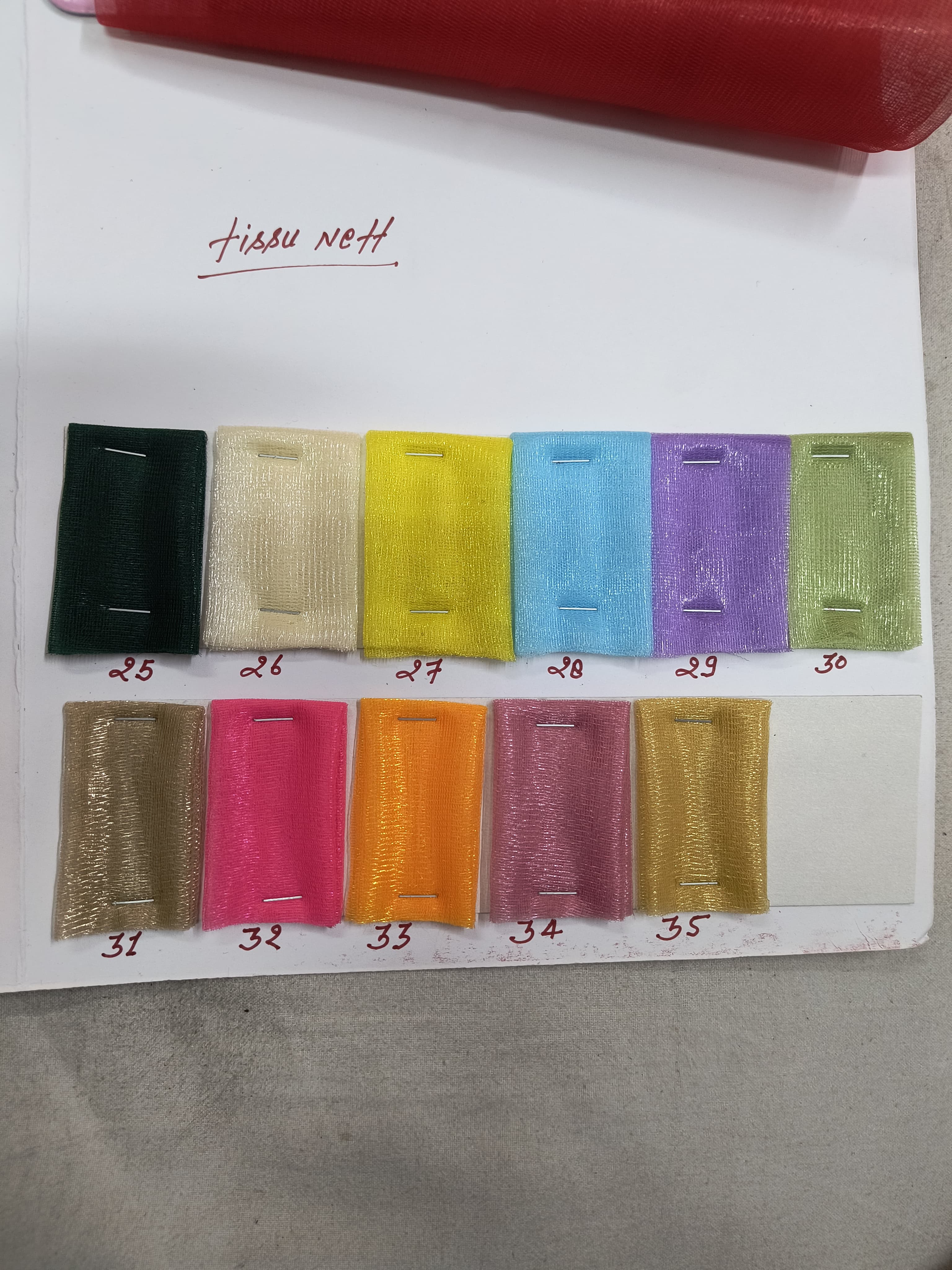Tissue Net Fabric Swatch Set