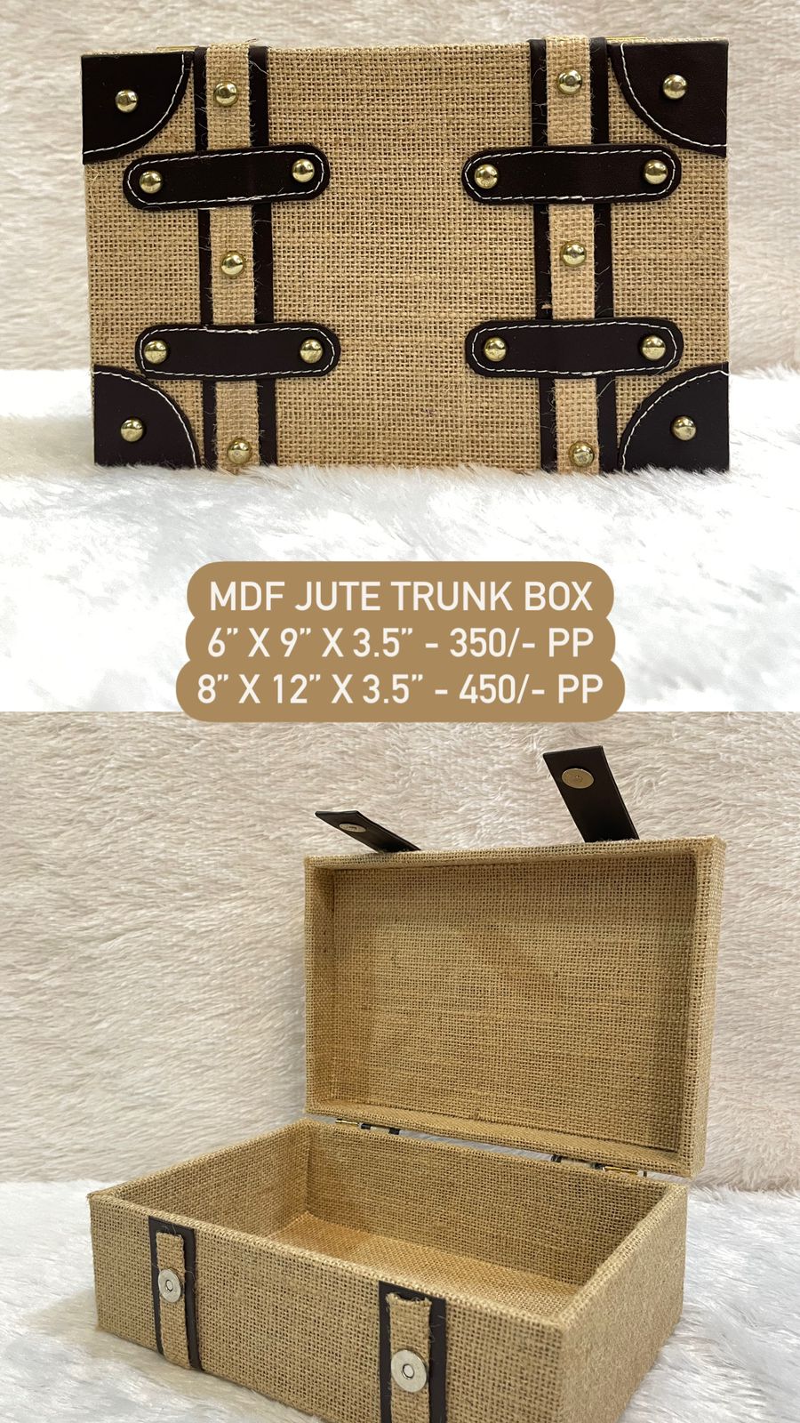 MDF Jute Trunk Box