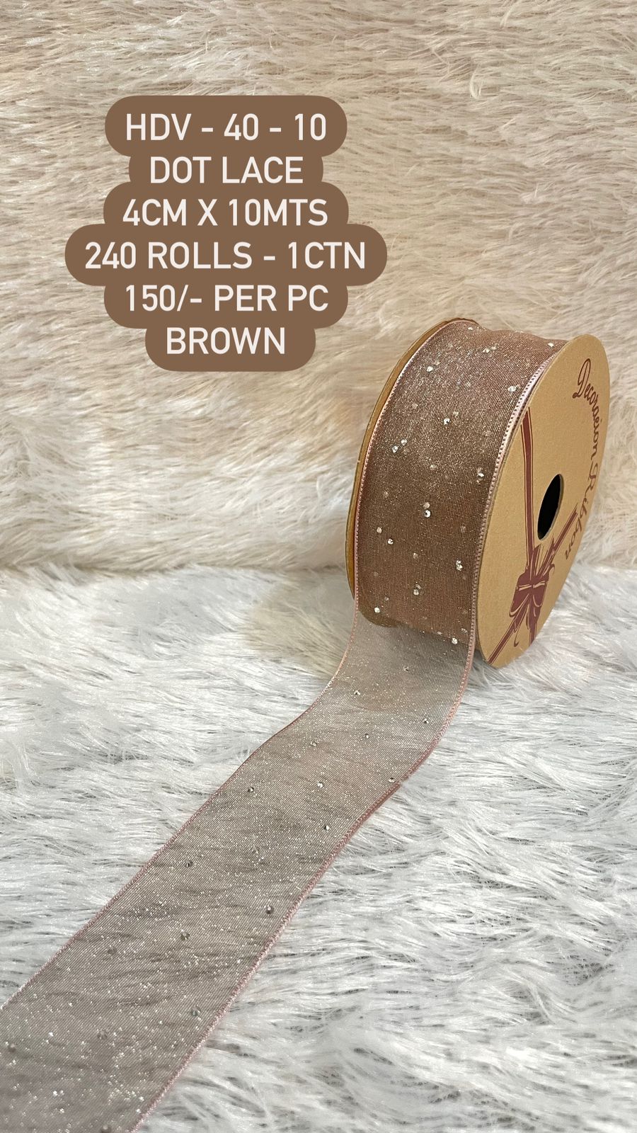 Brown Dot Lace Ribbon