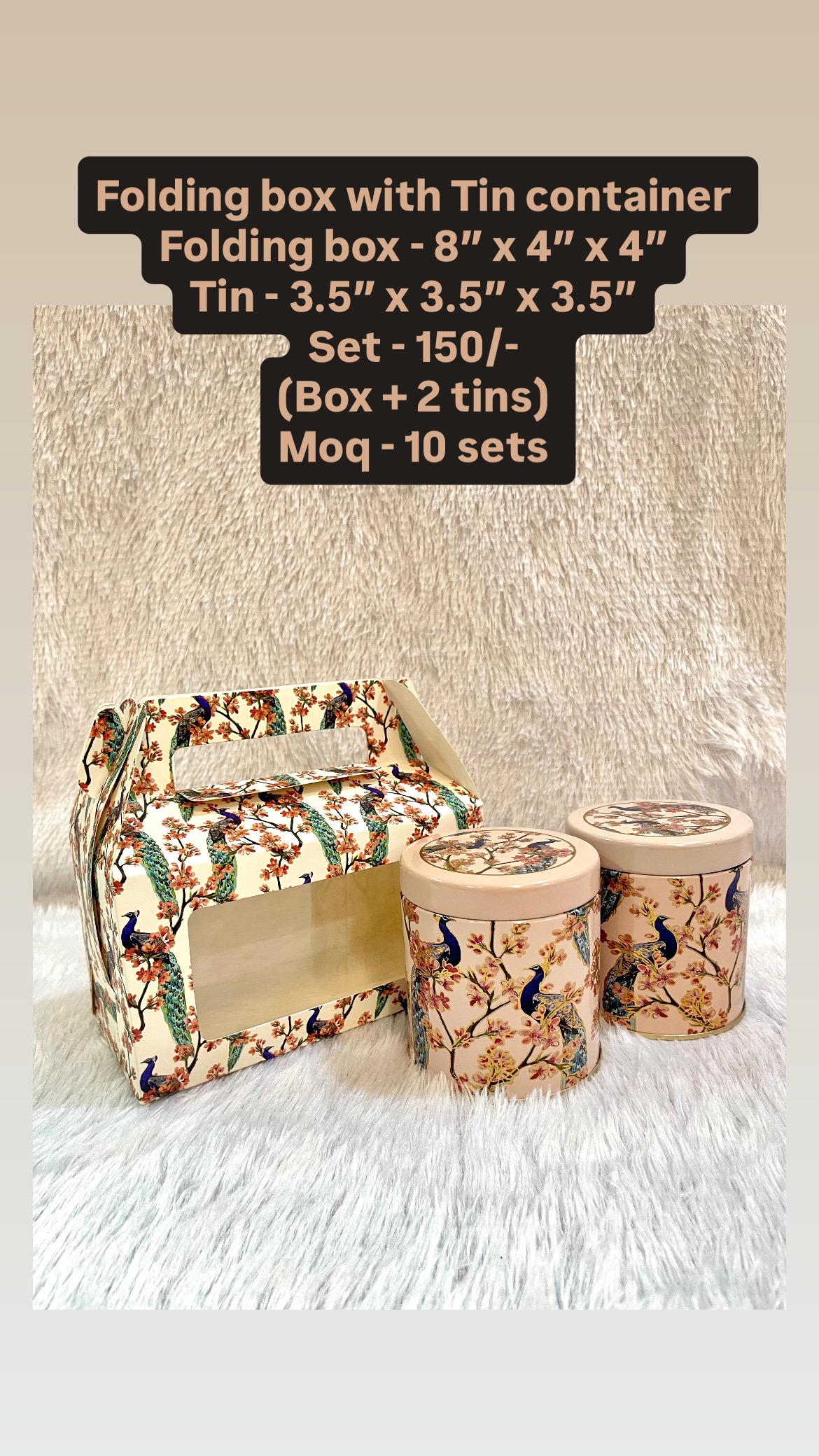 Folding Box with Tin Containers