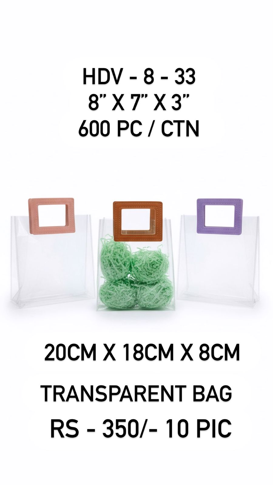 Transparent Bag with Colored Handle