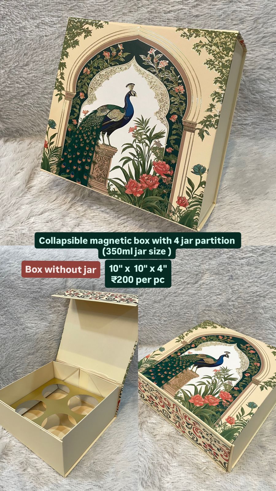 Peacock Design Collapsible Magnetic Box
