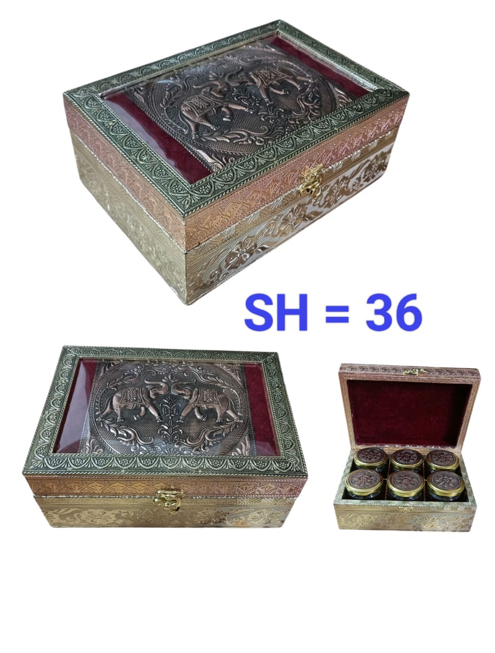 Decorative Brass Spice Box