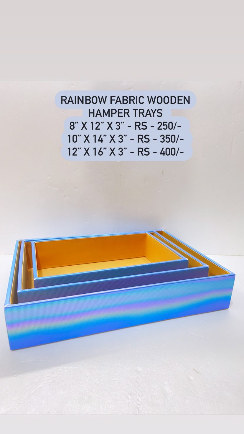 Rainbow Wooden Hamper Tray (Large)