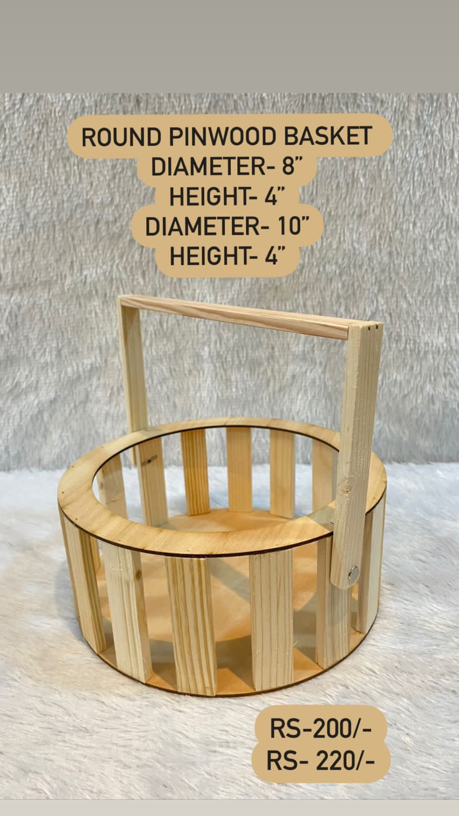 Round Pinwood Basket