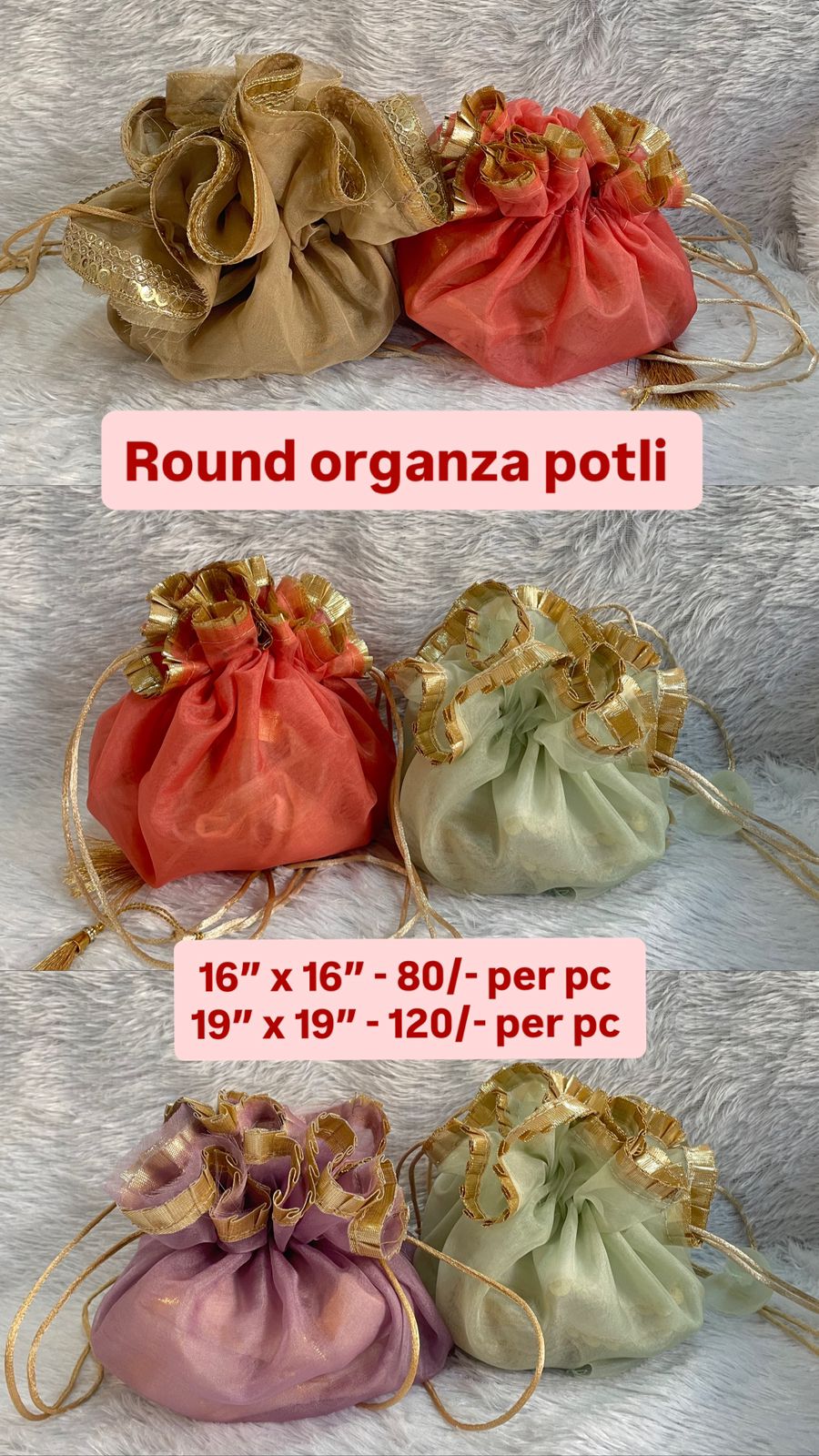 Round Organza Potli