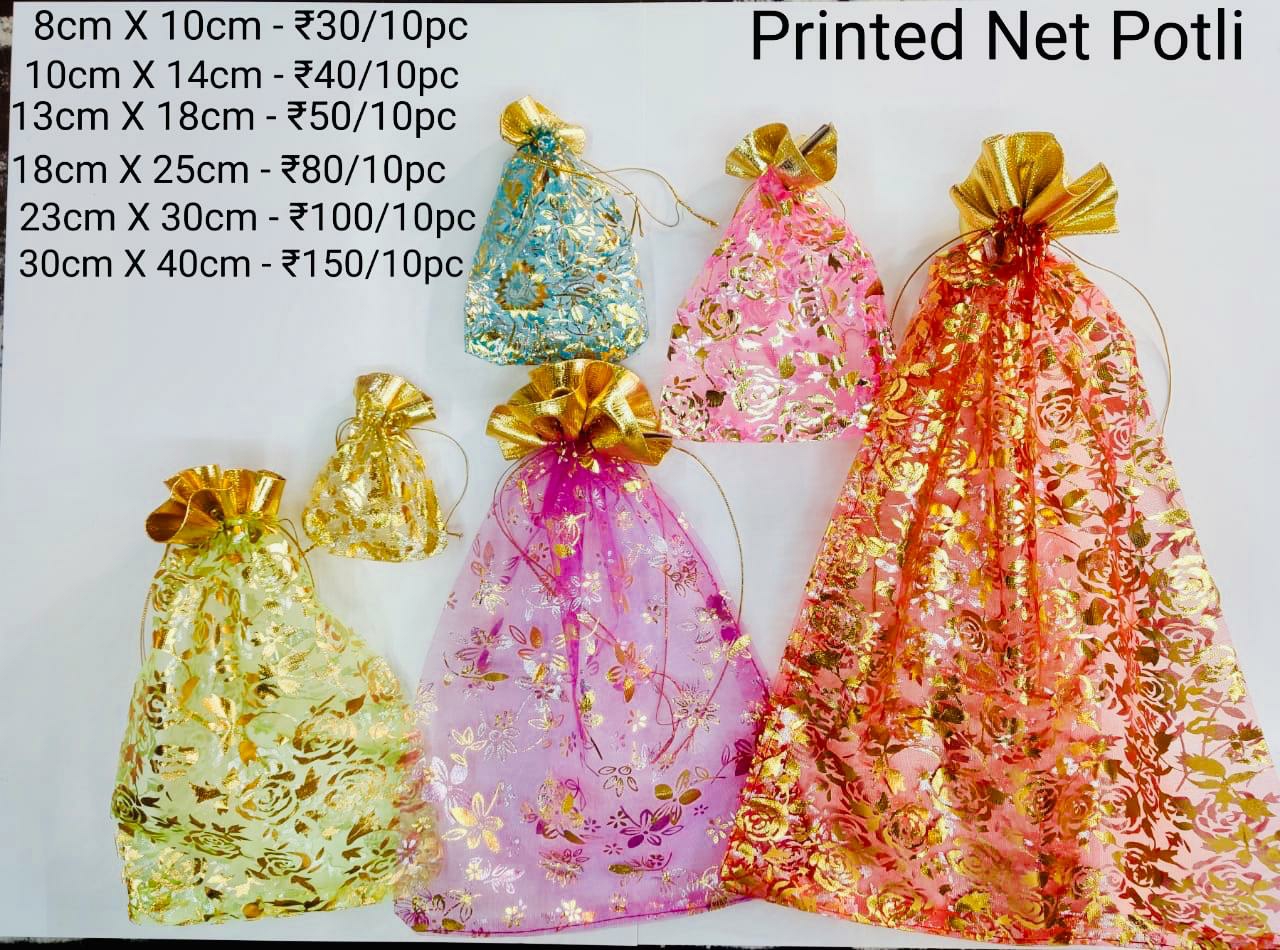 Printed Net Potli Bags