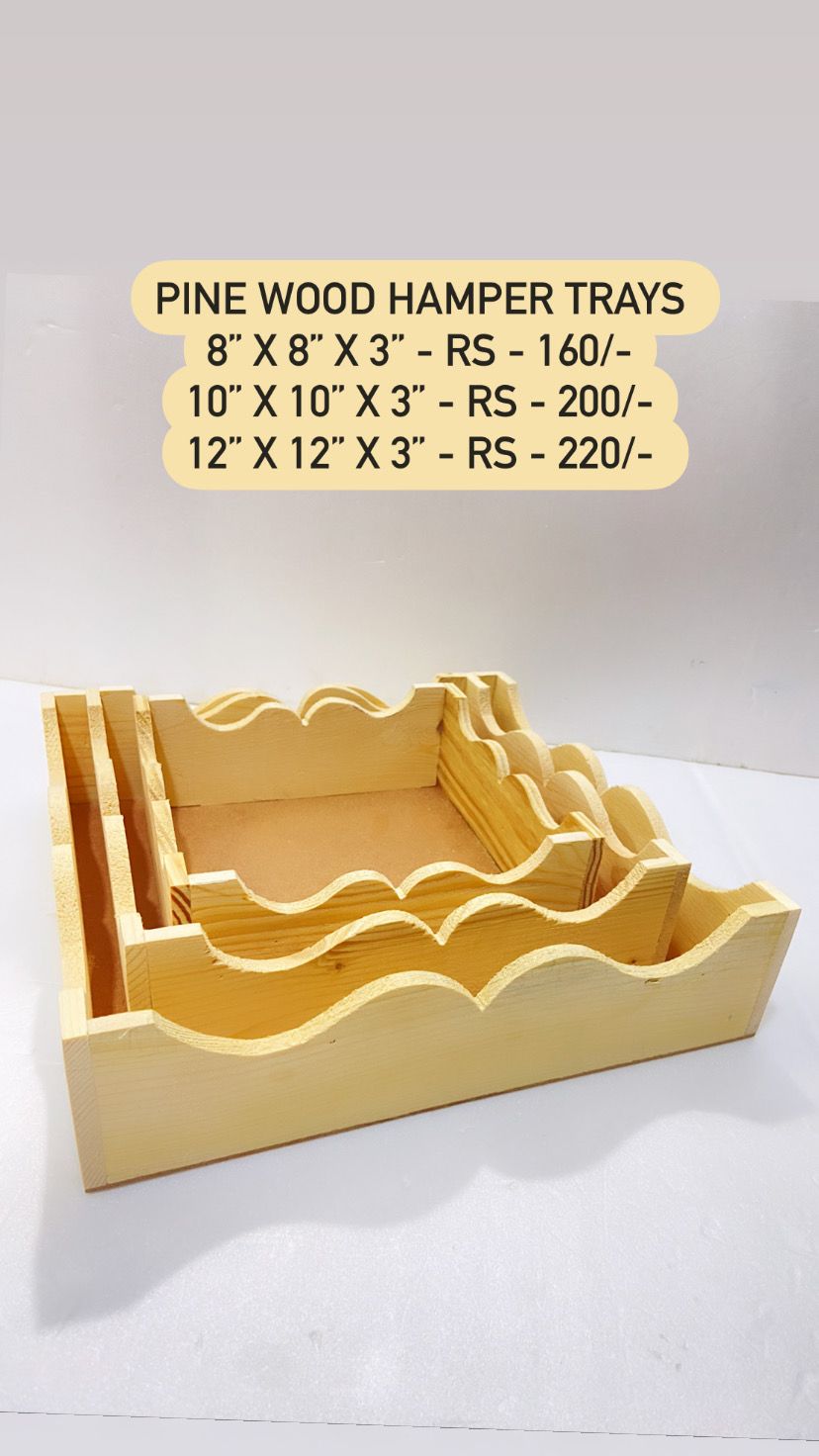Pine Wood Hamper Trays