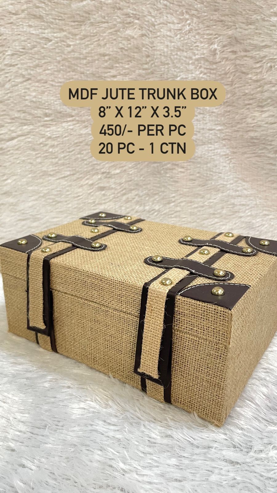 MDF Jute Trunk Box