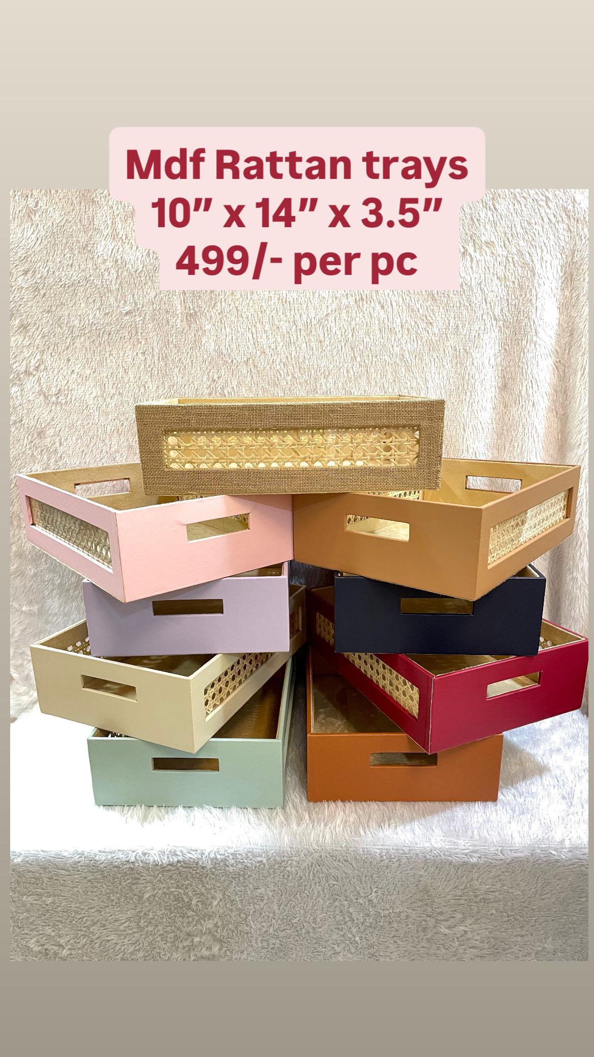MDF Rattan Tray