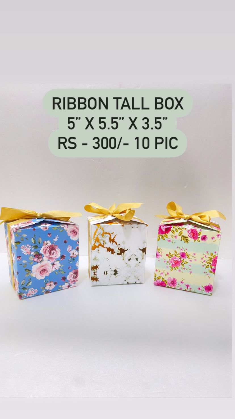 Ribbon Tall Gift Box