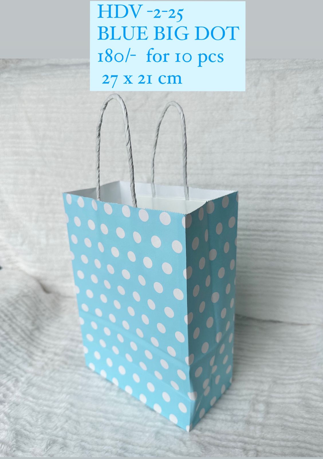 Blue Big Dot Gift Bag