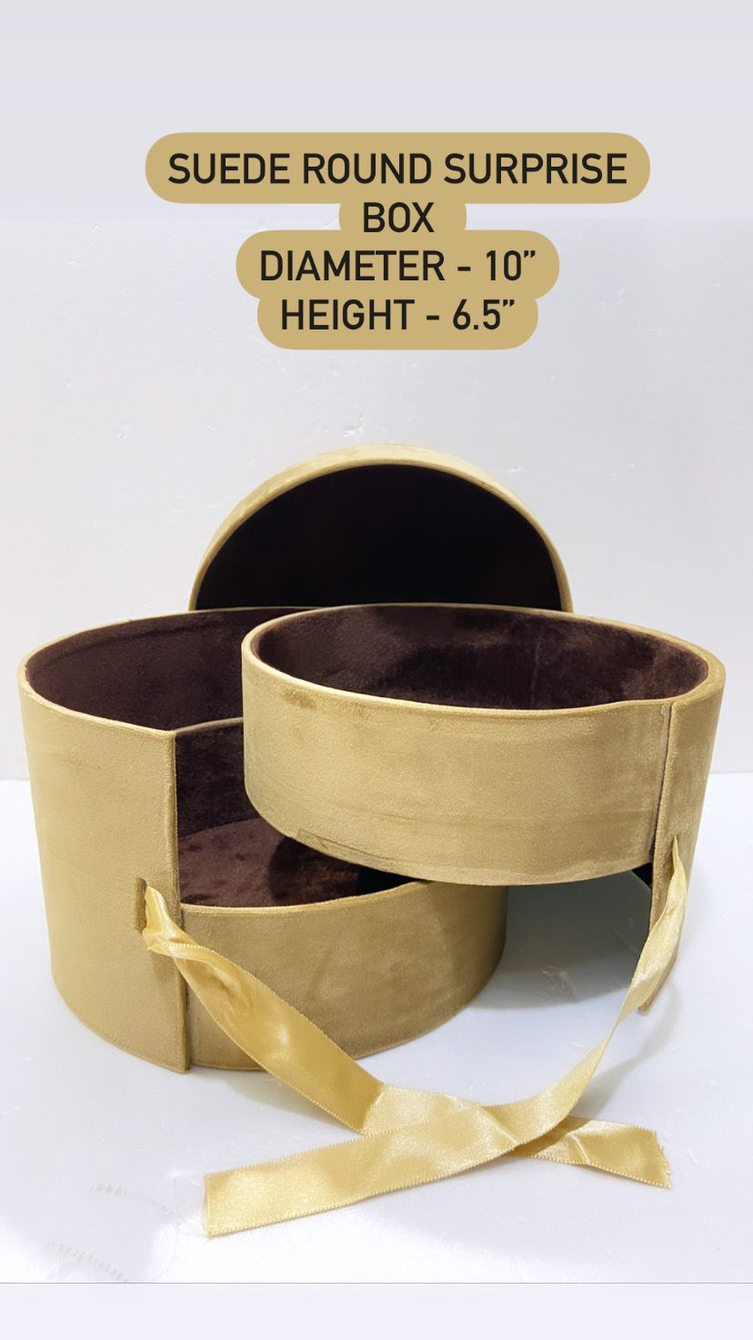 Suede Round Surprise Box
