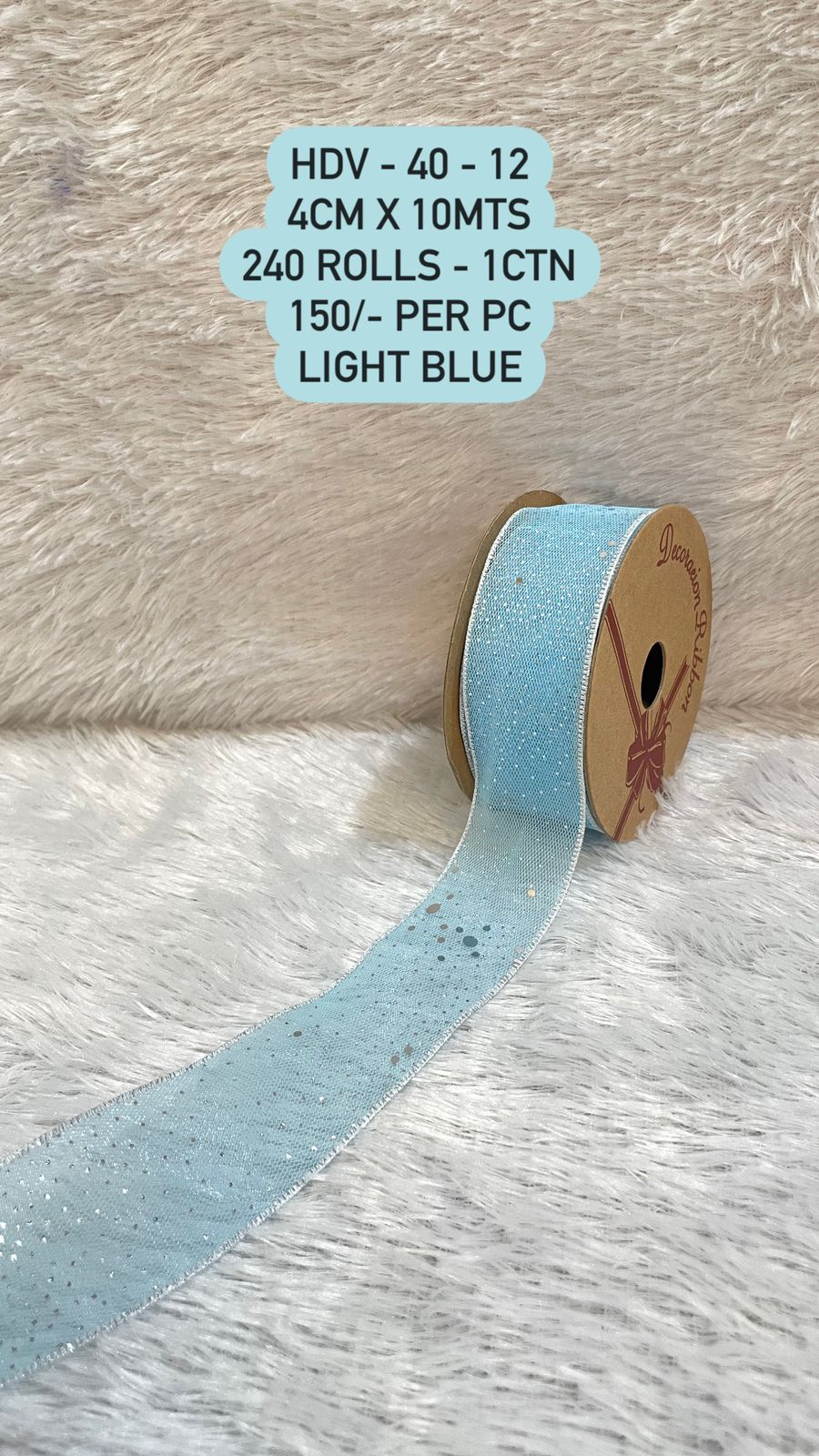 Light Blue Glitter Ribbon