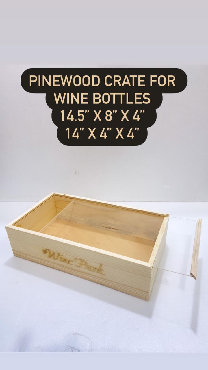 Pinewood Wine Bottle Crate