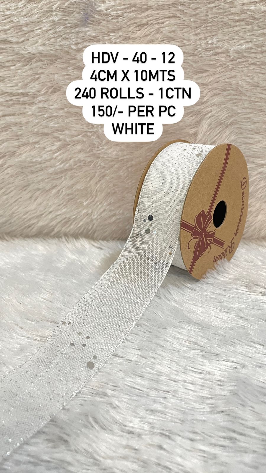 White Decorative Ribbon Roll