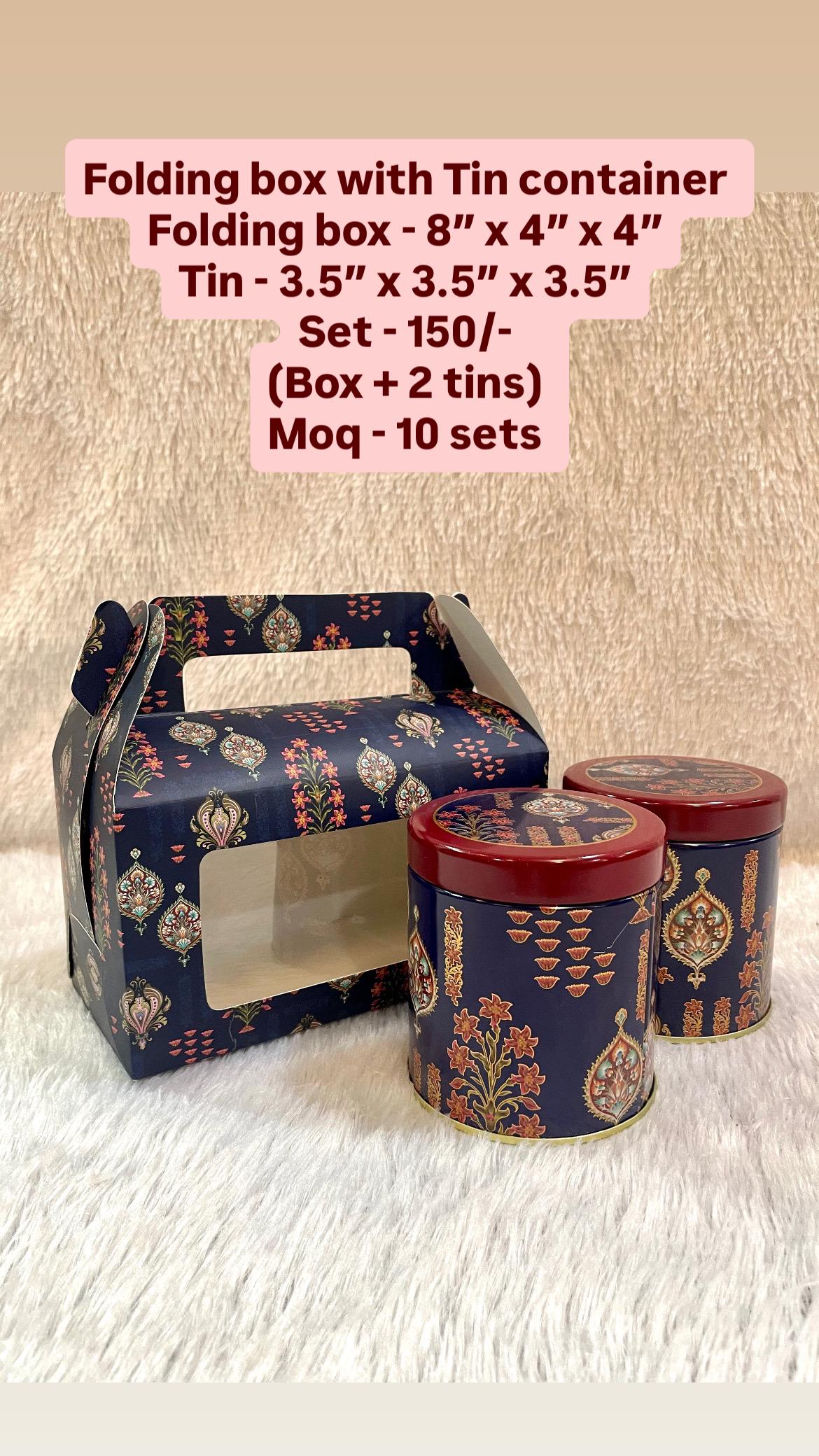 Folding Box with Tin Container Set