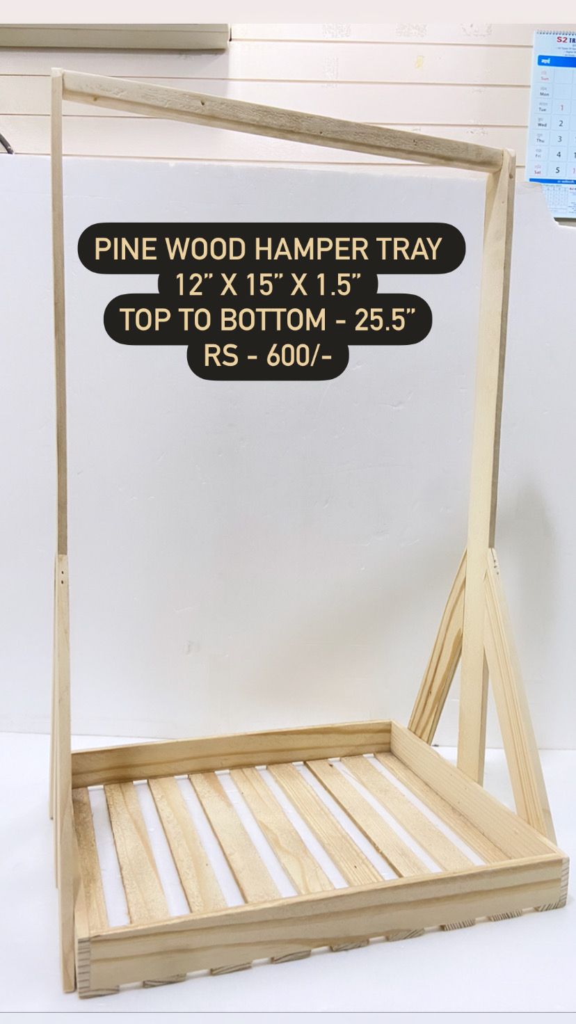 Pine Wood Hamper Tray