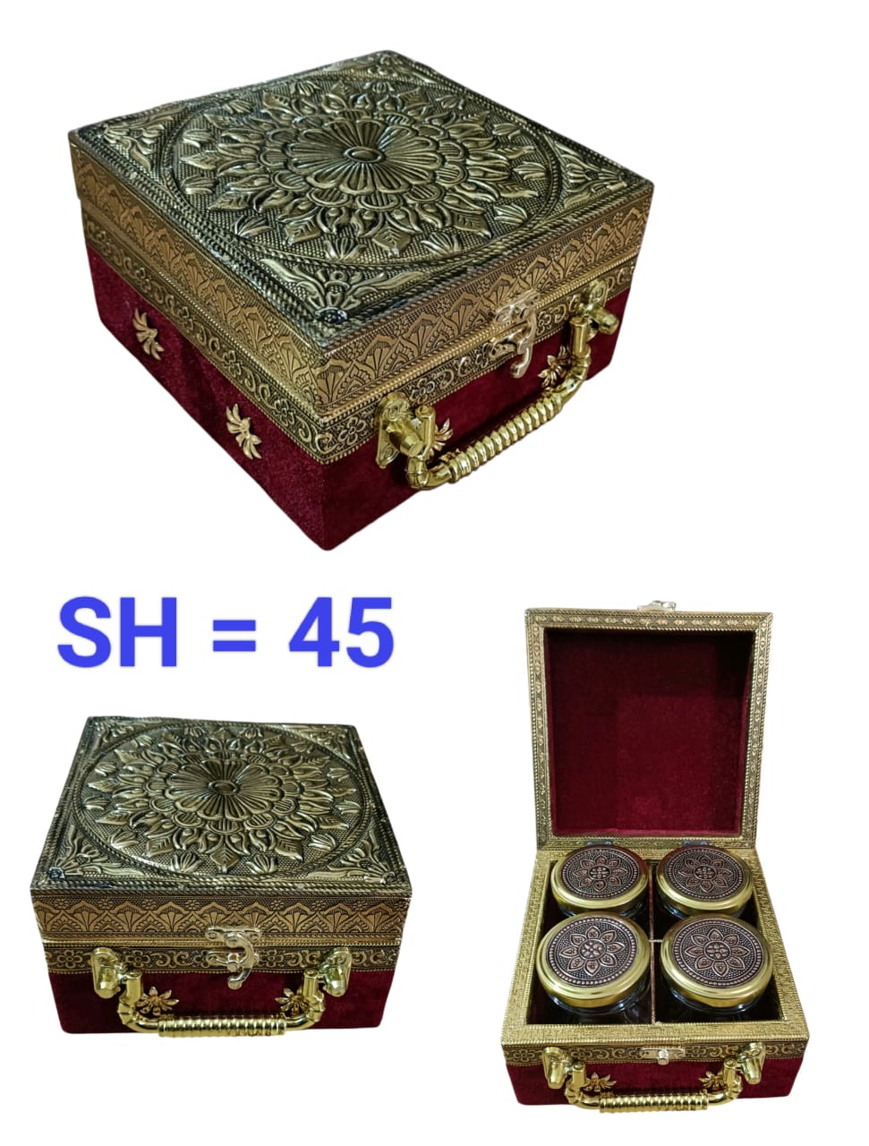 Antique Brass Decorative Box Set