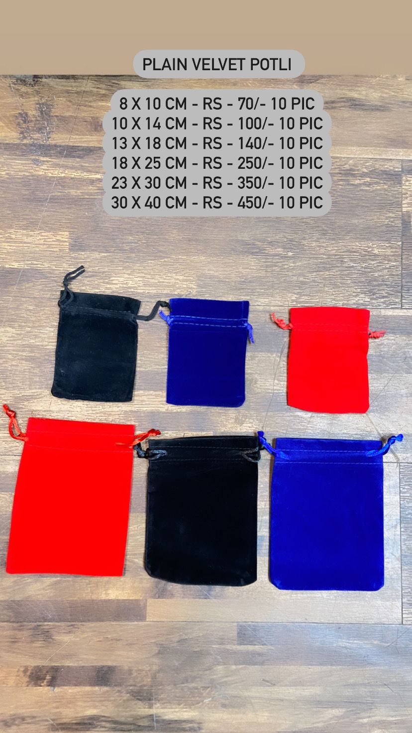 Plain Velvet Potli