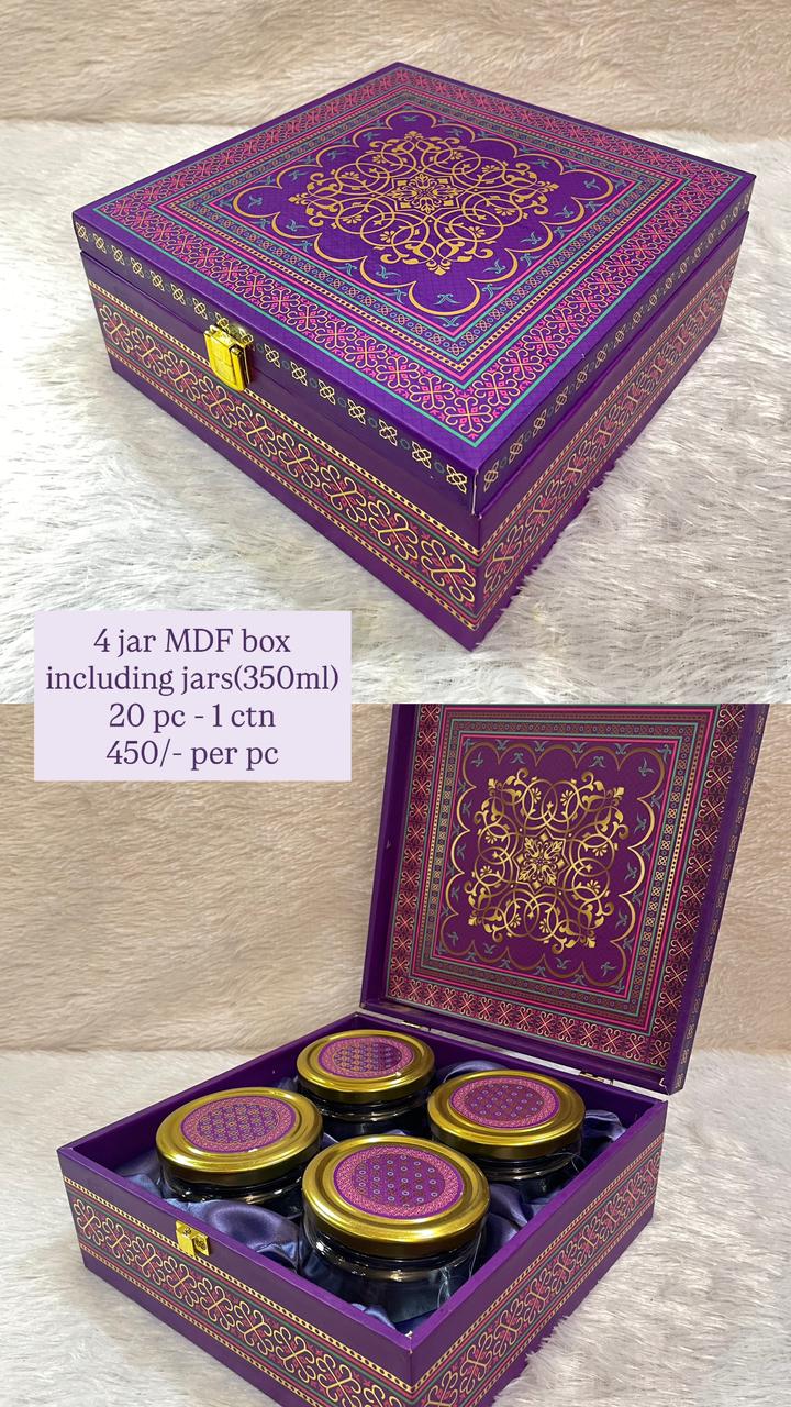 Decorative 4-Jar MDF Gift Box