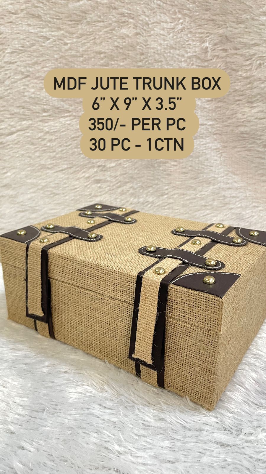 MDF Jute Trunk Box