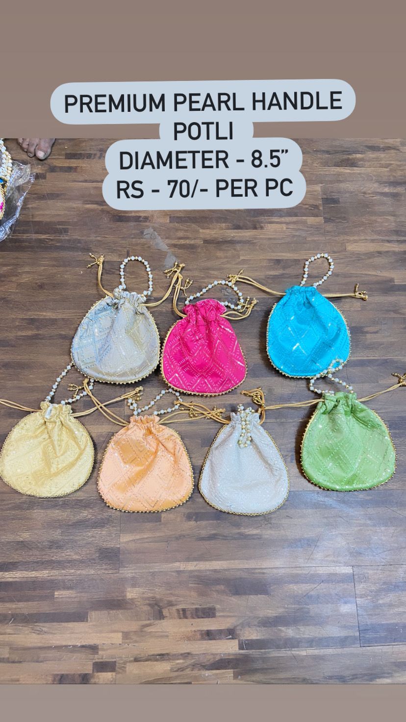 Premium Pearl Handle Potli