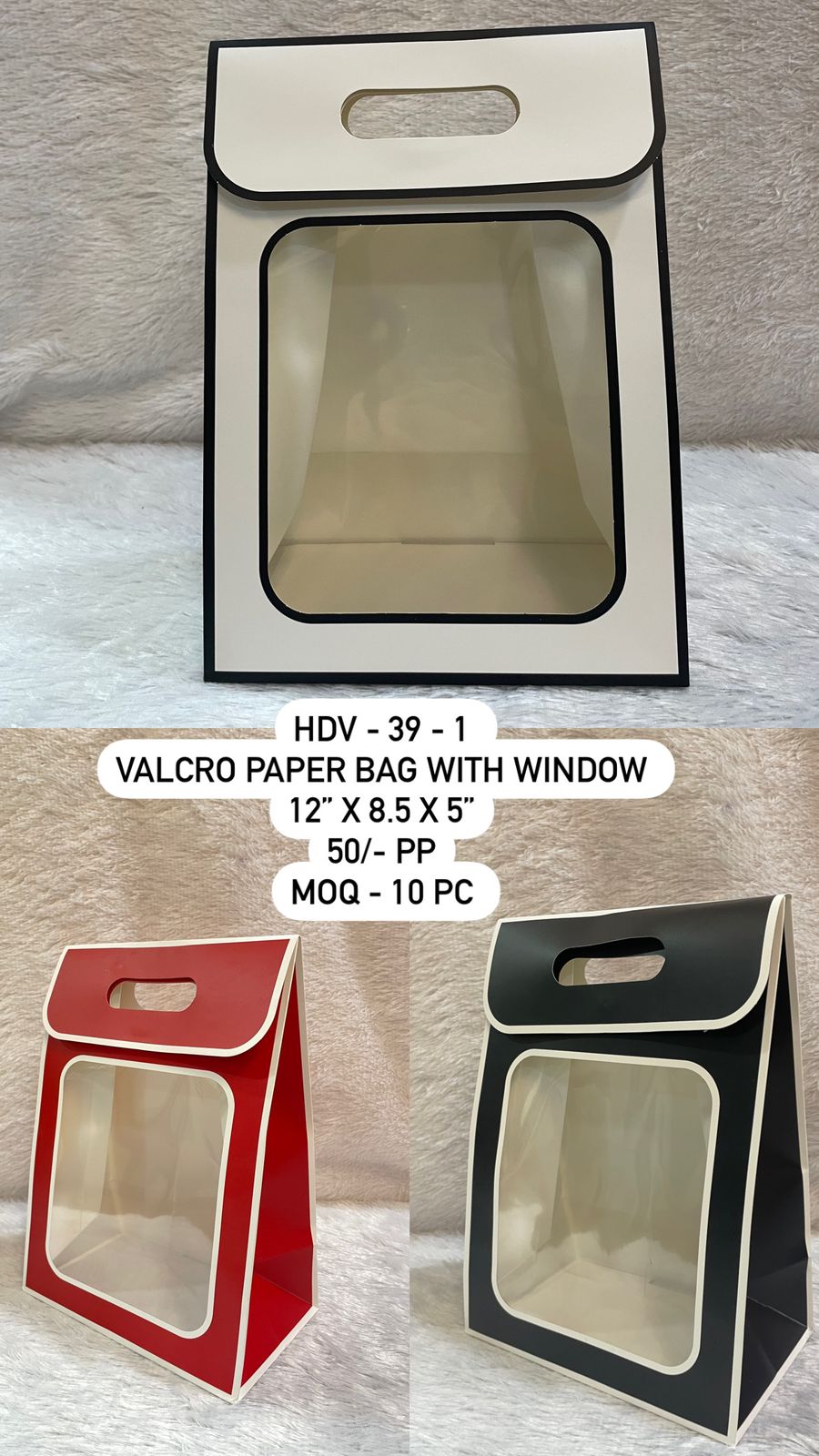 Velcro Paper Bag with Window