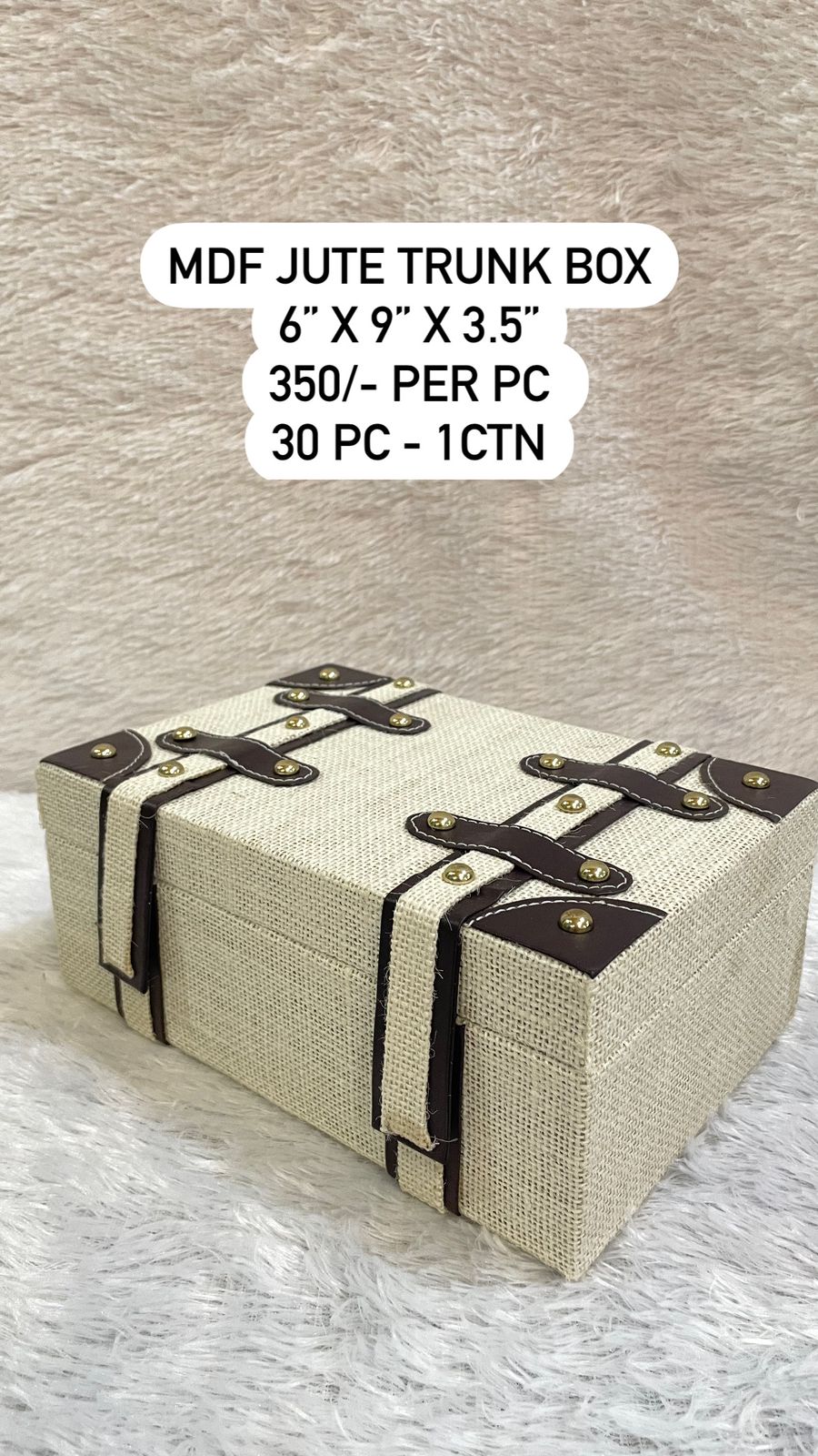 MDF Jute Trunk Box