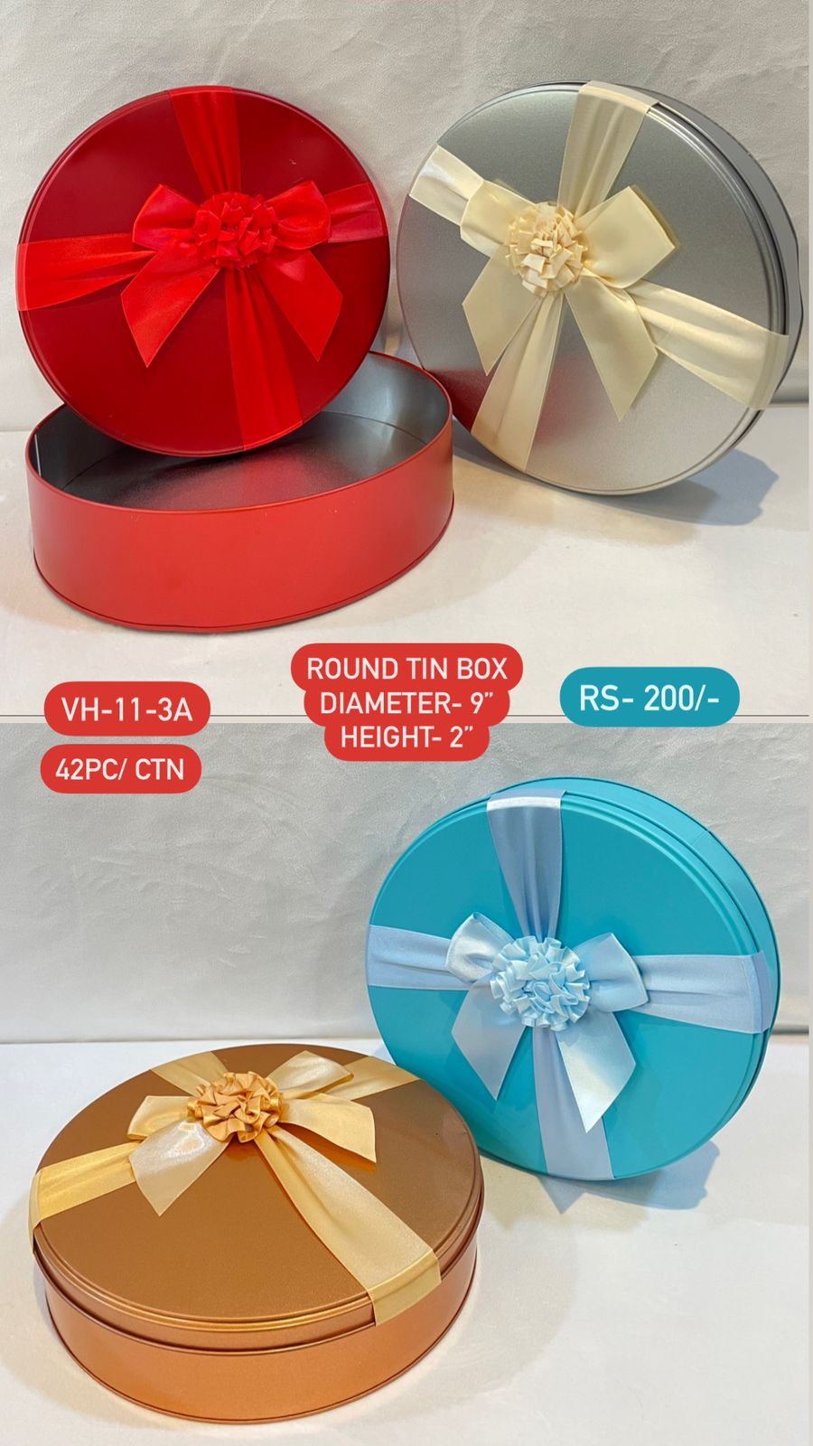 Decorative Round Tin Box
