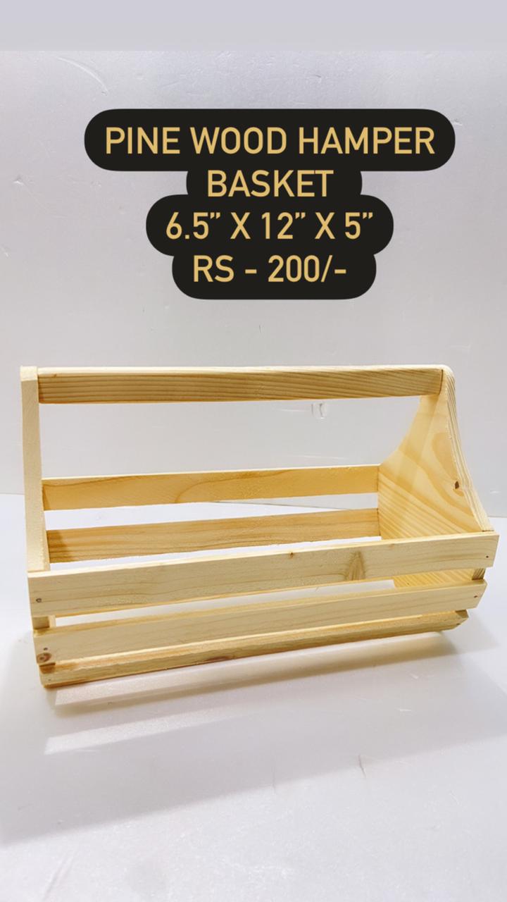 Pine Wood Hamper Basket