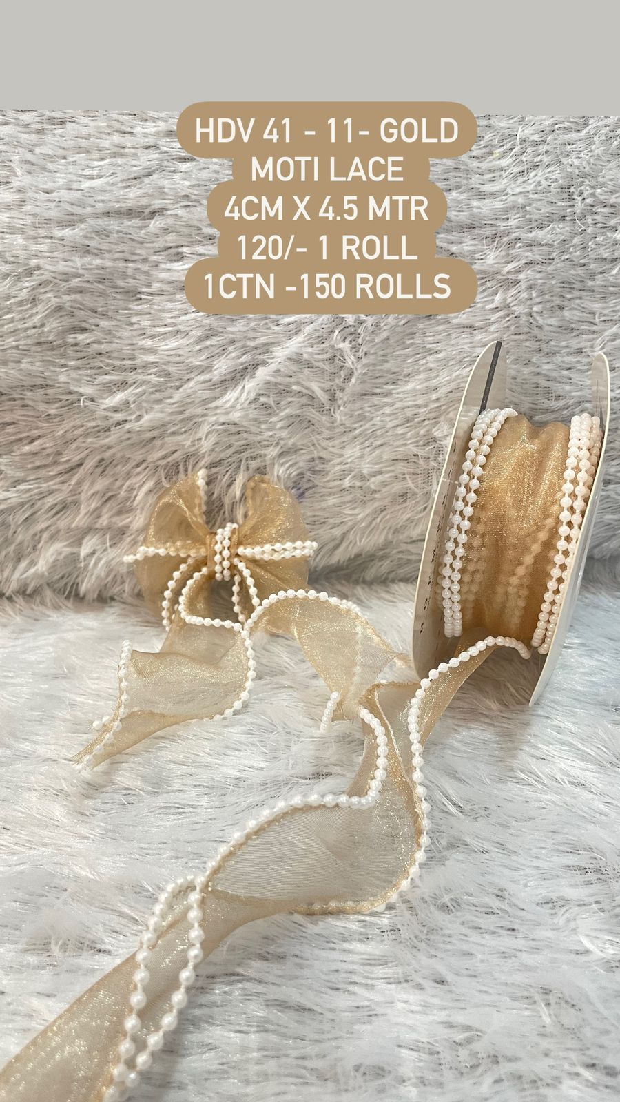 Gold Moti Lace Roll