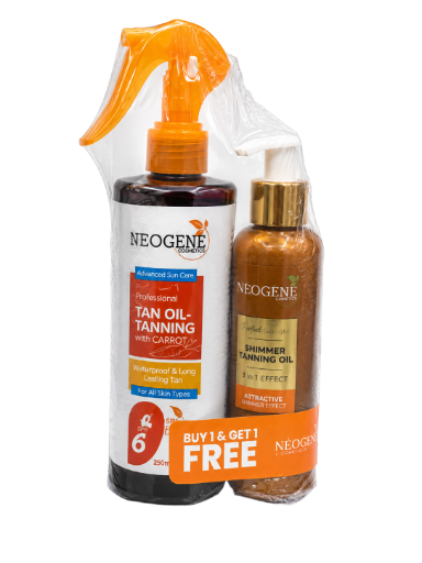 Neogene Cosmetics Sun Care Tanning Oil & Shimmer Tanning Oil 