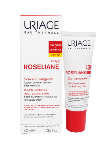Uriage Eau Thermale Roséliane Visible Redness Neutralizing Care SPF 30 (Red Algae + Ceramides)