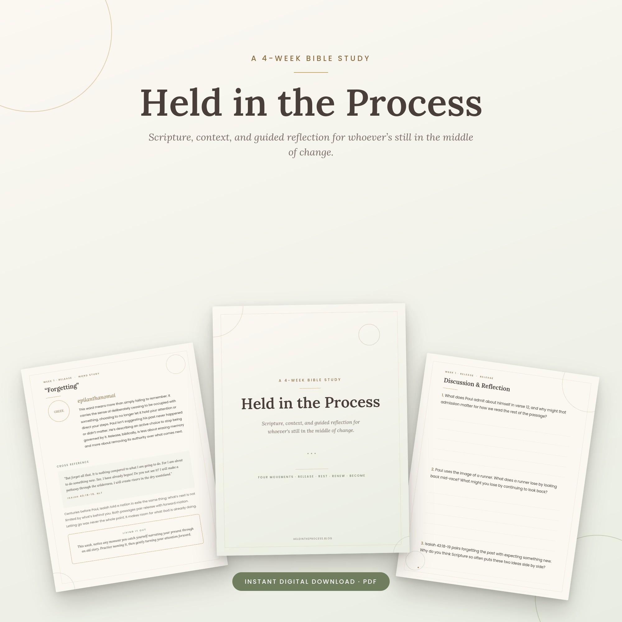 Held in the Process: A 4-Week Printable Bible Study on Trusting God Through Change