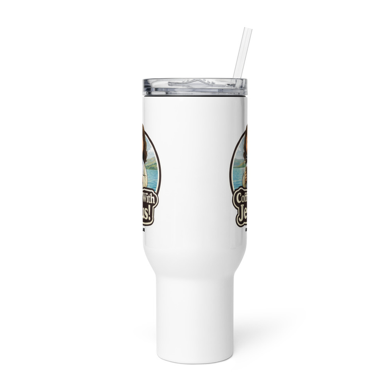 Coffee With Jesus Travel mug with a Handle