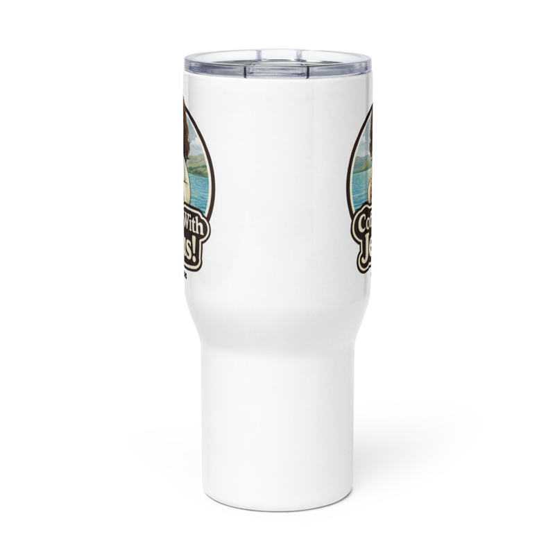 Coffee With Jesus Travel mug with a Handle