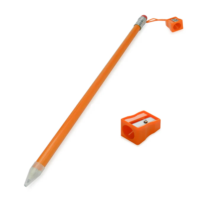 Lápiz con tajalápiz naranja