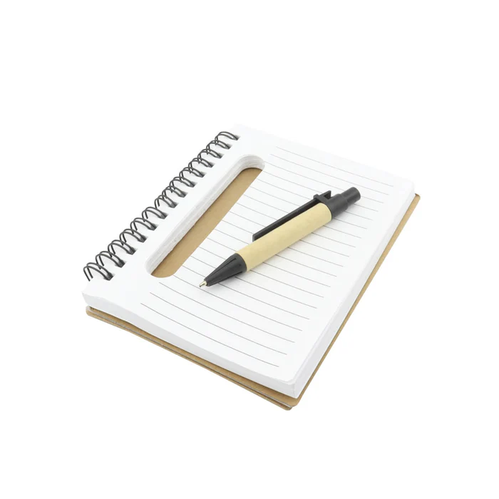 Cuaderno ecológico con bolígrafo